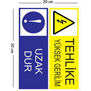 Metal Tehlike Yüksek Gerilim Uzak Dur 20x30 Cm A4 Uyarı İş Güvenliği Levhası 20x30 cm