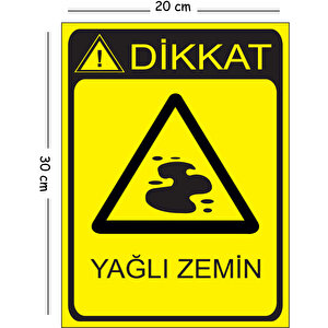 Metal Dikkat Yağlı Zemin 20x30 Cm A4 Uyarı İş Güvenliği Levhası 20x30 cm