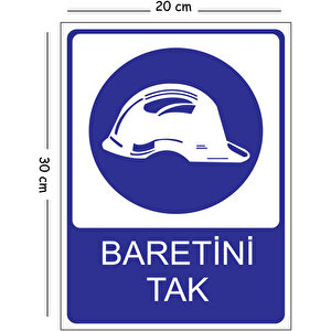 Metal Baretini Tak 20x30 Cm A4 Uyarı İş Güvenliği Levhası 20x30 cm