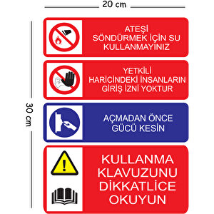 Metal Ateşi Söndürmek İçin Su Kullanmayınız 20x30 Cm A4 Uyarı İş Güvenliği Levhası 20x30 cm