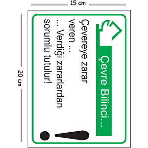 Metal Çevre Bilinci Çevreye Zarar Veren Verdiği Zarardan Sorumlu Tutulur 15x20 Cm Uyarı İş Güvenliği 15x20 cm