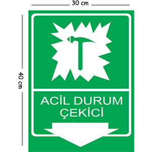 Metal Acil Durum Çekici 30x40 Cm A3 Uyarı İş Güvenliği Levhası 30x40 cm