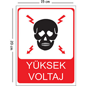 Metal Yüksek Voltaj 15x20 Cm Uyarı İş Güvenliği Levhası 15x20 cm