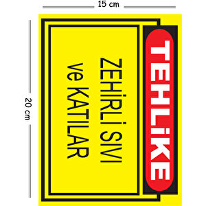 Metal Tehlike Zehirli Sıvı Ve Katılar 15x20 Cm Uyarı İş Güvenliği Levhası 15x20 cm