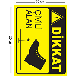 Metal Dikkat Çivili Alan 15x20 Cm Uyarı İş Güvenliği Levhası 15x20 cm