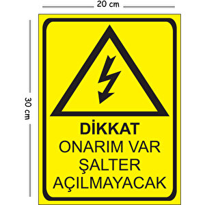Metal Dikkat Onarım Var Şalter Açılmayacak 20x30 Cm A4 Uyarı İş Güvenliği Levhası 20x30 cm