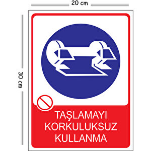 Metal Taşta Gözlüksüz Çalışma 20x30 Cm A4 Uyarı İş Güvenliği Levhası 20x30 cm