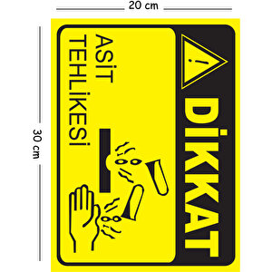 Metal Dikkat Asit Tehlikesi 2 20x30 Cm A4 Uyarı İş Güvenliği Levhası 20x30 cm