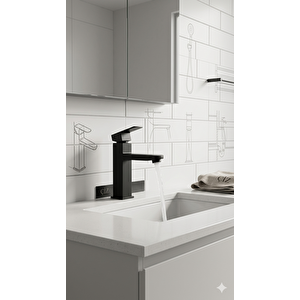 Stell Black Lavabo Bataryasi