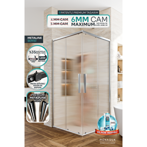 Arteko Metaline Duşakabin Kare Parlak Profil – 6 Mm Nervürlü Temperli Cam 90x189 cm