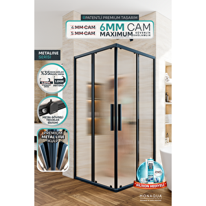 Arteko Metaline Duşakabin Kare Antrasit Profil – 6 Mm Nervürlü Temperli Cam 85x189 cm
