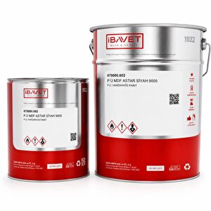 İbavet Poliüretan Mdf Astar Siyah Ral 9005 18 Kg+6 Kg
