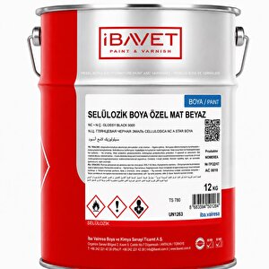 İbavet Selülozik Boya 12 Kg Özel Mat Beyaz