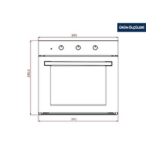 Antrasit (gri) Cam Ankastre Fırın B66-s2 Mt