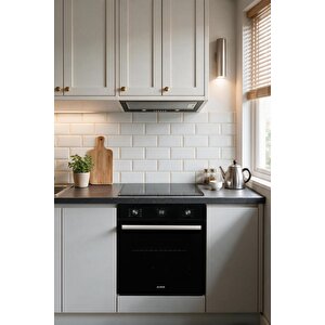 Nova 615 Siyah Elektrikli Gömme Aspiratörlü 3' Lü Ankastre Set(f9(52cm)-vi̇tro-mfa615)