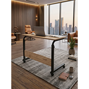 Royal Modern Yükseklik Ayarlı Çalışma Masası - (tekerli̇) 80x40