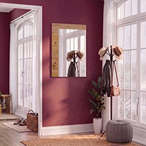 Porto 2 Askılı Aynalı Vestiyer Panosu - Florida Meşe 72x97x3 Cm