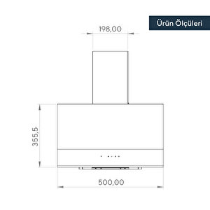 Da6-895 Siyah Dokunmatik Cam Davlumbaz 50 Cm