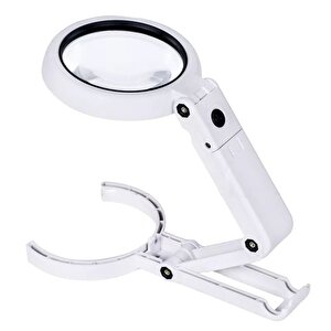 Usb Şarj Edilebilir Katlanabilir 3.5 - 10x Büyüteç 8 Ledli Masa Ve Eliçin Büyüteç Fs90rc
