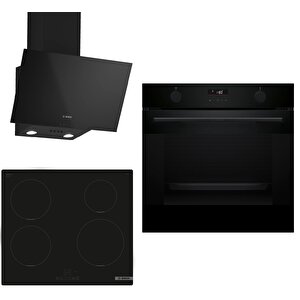 Indüksiyon Ocaklı Siyah 3 Lü Ankastre Set 641 ( Hua736ea0t - Pue611bb5e - Dwk63pj60t ) - Buhar Destekli - 3d Fry Hava Ile Kızartma