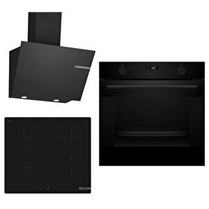 Indüksiyon Ocaklı Siyah 3 Lü Ankastre Set 651 ( Hua736ea0t - Pug61kaa5e - Dwk66pj60t ) - Buhar Destekli - 3d Fry Hava Ile Kızartma