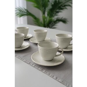 Liana 12 Parça 6 Kişilik Çay Fincanı Takımı Krem Tl4041215 C320.225