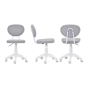 Bi̇ga Ofi̇s Masasi Ve Deni̇z Kolsuz Sandalye Set, Kirçilli Gri̇, 60x120 Cm