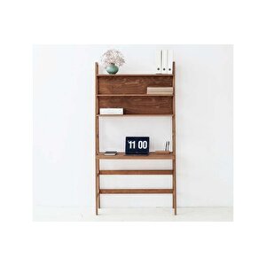 Woodesk Argos Ahşap Çalişma Masasi Ve Ki̇taplik, Ti̇k Renk
