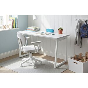 Bi̇ga Ofi̇s Masasi Ve Deni̇z Kollu Sandalye Set, Kirçilli Gri̇, 60x120 Cm