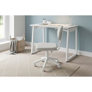 Bi̇ga Ofi̇s Masasi Ve Deni̇z Kolsuz Sandalye Set, Kirçilli Gri̇, 60x90 Cm