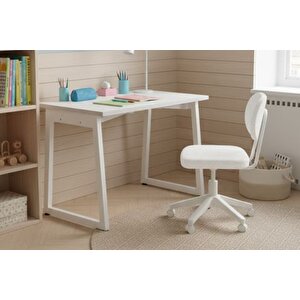 Bi̇ga Ofi̇s Masasi Ve Deni̇z Kolsuz Sandalye Set, Beyaz, 60x90 Cm