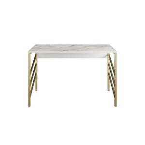 Zahra Gold Metal Çalişma Masasi, Beyaz