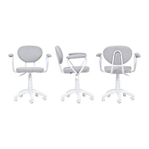 Bi̇ga Ofi̇s Masasi Ve Deni̇z Kollu Sandalye Set, Kirçilli Gri̇, 60x90 Cm