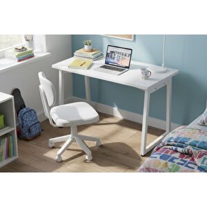 Bi̇ga Ofi̇s Masasi Ve Deni̇z Kolsuz Sandalye Set, Beyaz, 60x120 Cm