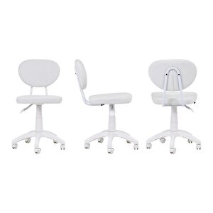 Bi̇ga Ofi̇s Masasi Ve Deni̇z Kolsuz Sandalye Set, Beyaz, 60x120 Cm