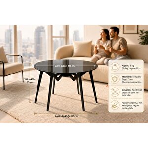 Vertex Örümcek Ayakli Temperli̇ Cam Sehpa, Bej, 50x60