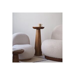 Tucas Home Mushroom Cevi̇z Yan Sehpa - 70 Cm Mantar Sehpa