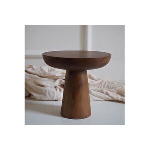 Tucas Home Mushroom Yan Sehpa, Cevi̇z, 50 Cm