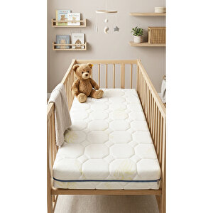 12cm Aloe Süngerli Bebek Çocuk Beşik Yatağı 60x120 Yıkanabilir Kılıflı Park Yatak Oyun Parkı