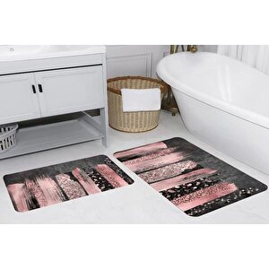 Rovi̇go Home Di̇ji̇tal Baskili İki̇li̇ Banyo Paspas Takimi, Rvg5241