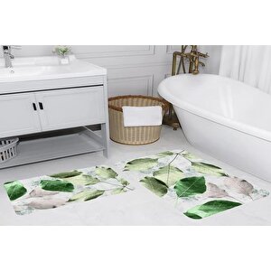 Rovi̇go Home Di̇ji̇tal Baskili İki̇li̇ Banyo Paspas Takimi Rvg5213