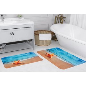 Di̇ji̇tal Baski, Kaymaz Taban İki̇li̇ Banyo Paspasi 100x60 + 60x50 Cm  Rvg5025