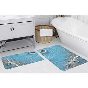 Rovi̇go Home Di̇ji̇tal Baskili İki̇li̇ Banyo Paspas Takimi, Rvg5234