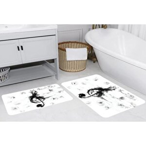 Rovi̇go Home Di̇ji̇tal Baskili İki̇li̇ Banyo Paspas Takimi, Rvg5268
