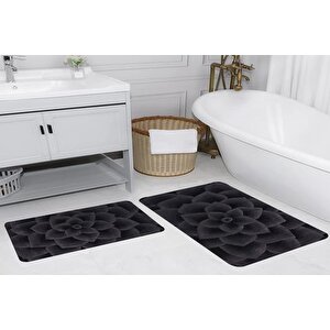 Rovi̇go Home Di̇ji̇tal Baskili İki̇li̇ Banyo Paspas Takimi Rvg5155