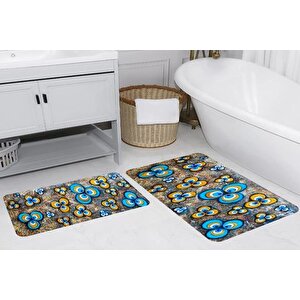 Rovi̇go Home Di̇ji̇tal Baskili İki̇li̇ Banyo Paspas Takimi, Rvg5270