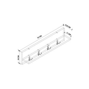 Portmanto Duvar Askılığı Elbise Askılığı Raflı Duvar Askılığı Sirius Antrasit 72 Cm