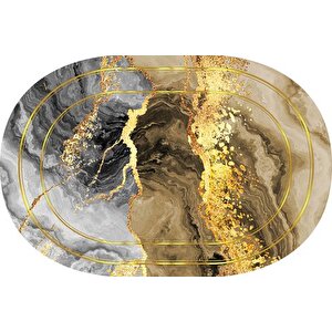Di̇ji̇tal Baski, Kaymaz Taban İki̇li̇ Banyo Paspasi 100x60 + 60x50 Cm  Rvg5-hy1044