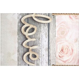 Di̇ji̇tal Baski, Kaymaz Taban İki̇li̇ Banyo Paspasi 100x60 + 60x50 Cm  Rvg5056