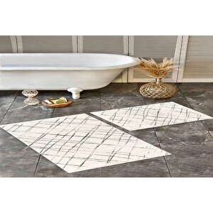 Di̇ji̇tal Baski, Kaymaz Taban İki̇li̇ Banyo Paspasi 100x60 + 60x50 Cm  Rvg5-lna0018